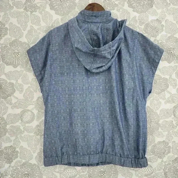 Derek Lam Full Zip Hooded Cap sleeve Jacket Women's L 1742 - Picture 2 of 9